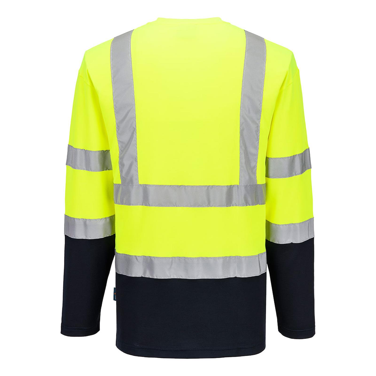 Portwest T-shirts S280 HiVis UPF35+ UV geel-marineblauw(YN)