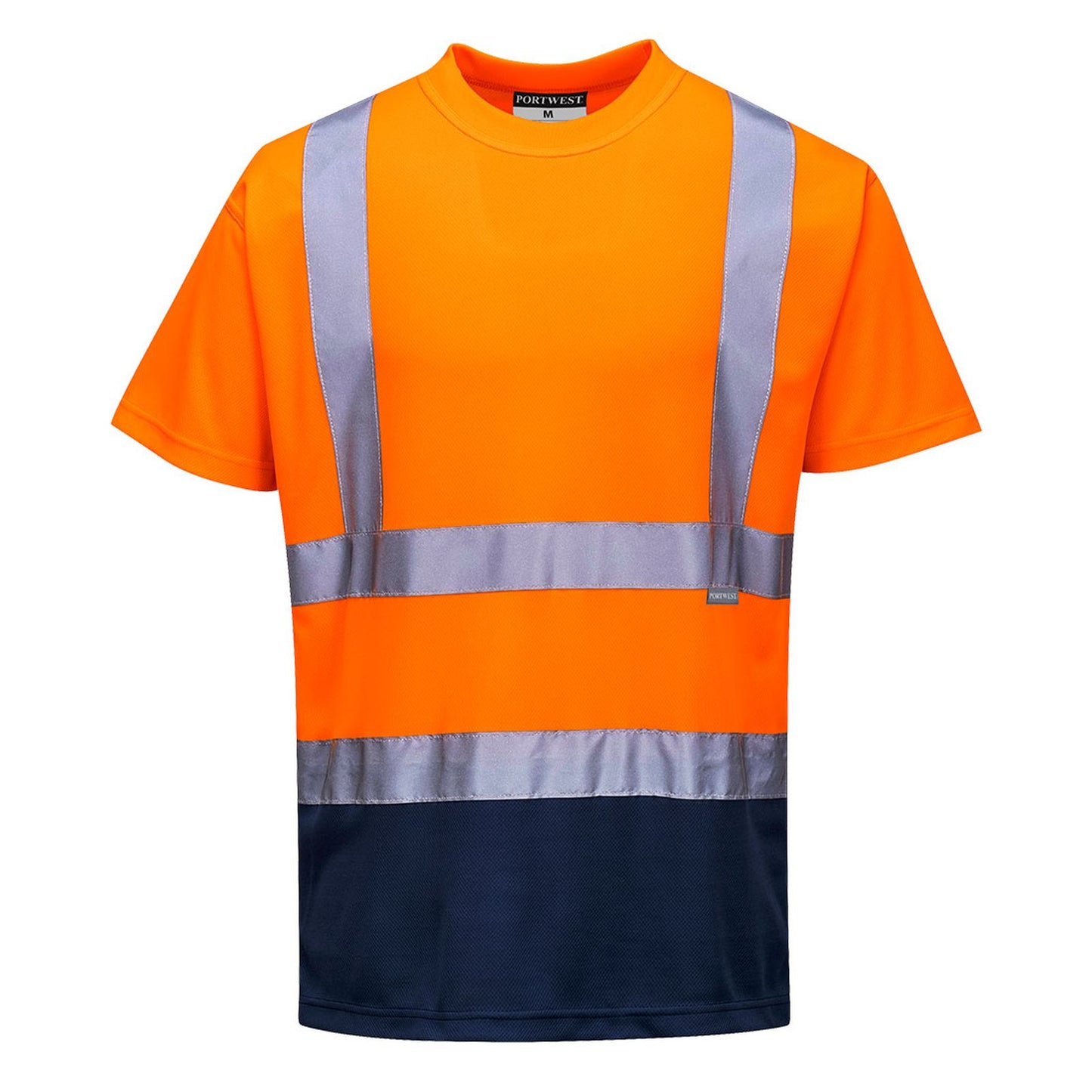Portwest T-shirts S378 HiVis UPF50+ UV oranje-marineblauw(ON)