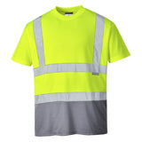Portwest Micro Mesh Bird Eye Hoge zichtbaarheid T-shirt S378 tweekleuren geel-grijs(YG)