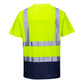 Portwest T-shirts S378 HiVis UPF50+ UV geel-marineblauw(YN)
