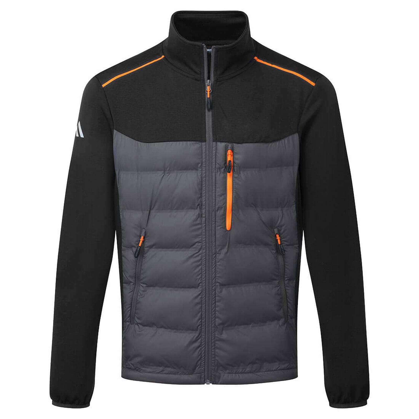 Portwest Gevoerde Regenkleding Bescherming Tegen Alle Weersomstandigheden Jack S381 hybride baffle zwart(BK)