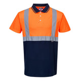Portwest Poloshirts S479 HiVis UPF50+ UV oranje-marineblauw(ON)