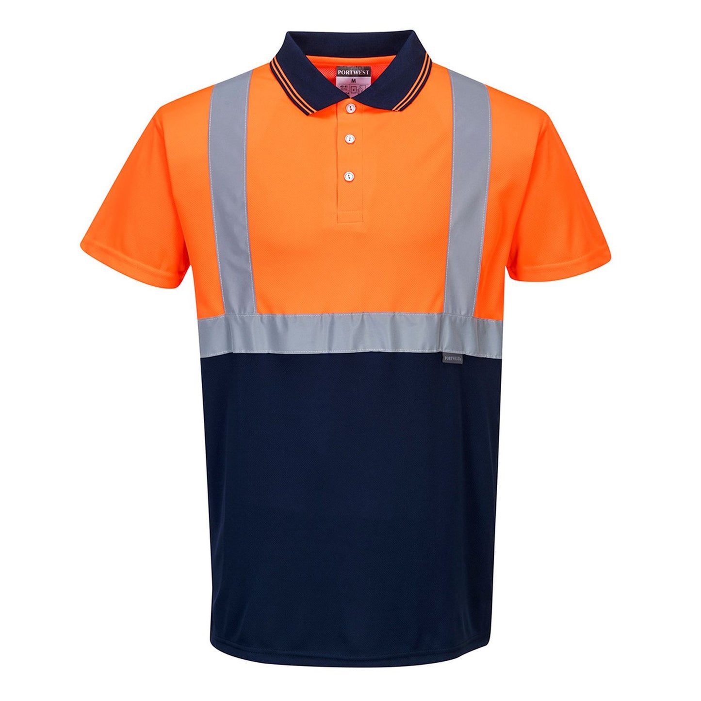 Portwest Poloshirts S479 HiVis UPF50+ UV oranje-marineblauw(ON)