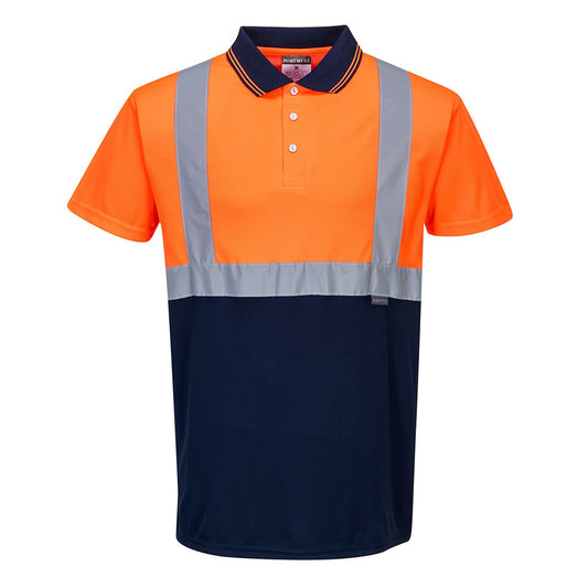 Portwest Poloshirts S479 HiVis UPF50+ UV oranje-marineblauw(ON)