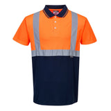 Portwest Poloshirts S479 HiVis UPF50+ UV oranje-marineblauw(ON)