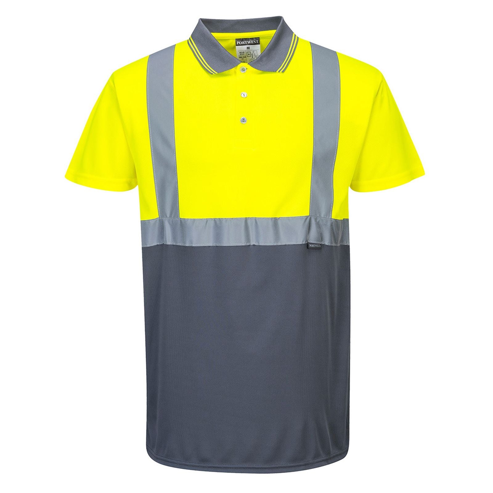 Portwest Poloshirts S479 HiVis UPF50+ UV geel-grijs(YG)