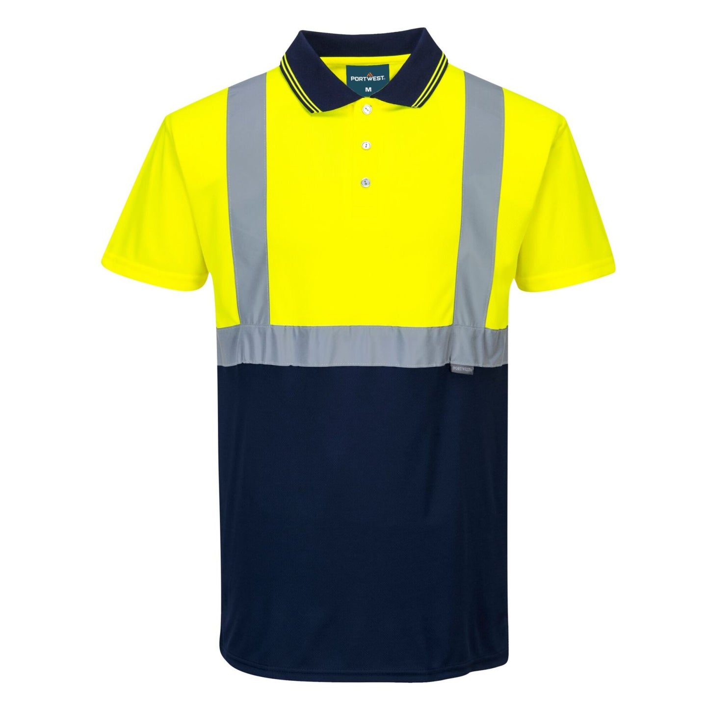 Portwest Poloshirts S479 HiVis UPF50+ UV geel-marineblauw(YN)