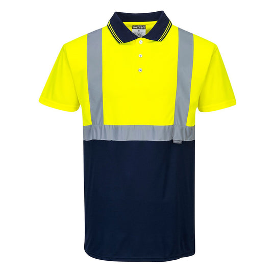 Portwest Poloshirts S479 HiVis UPF50+ UV geel-marineblauw(YN)