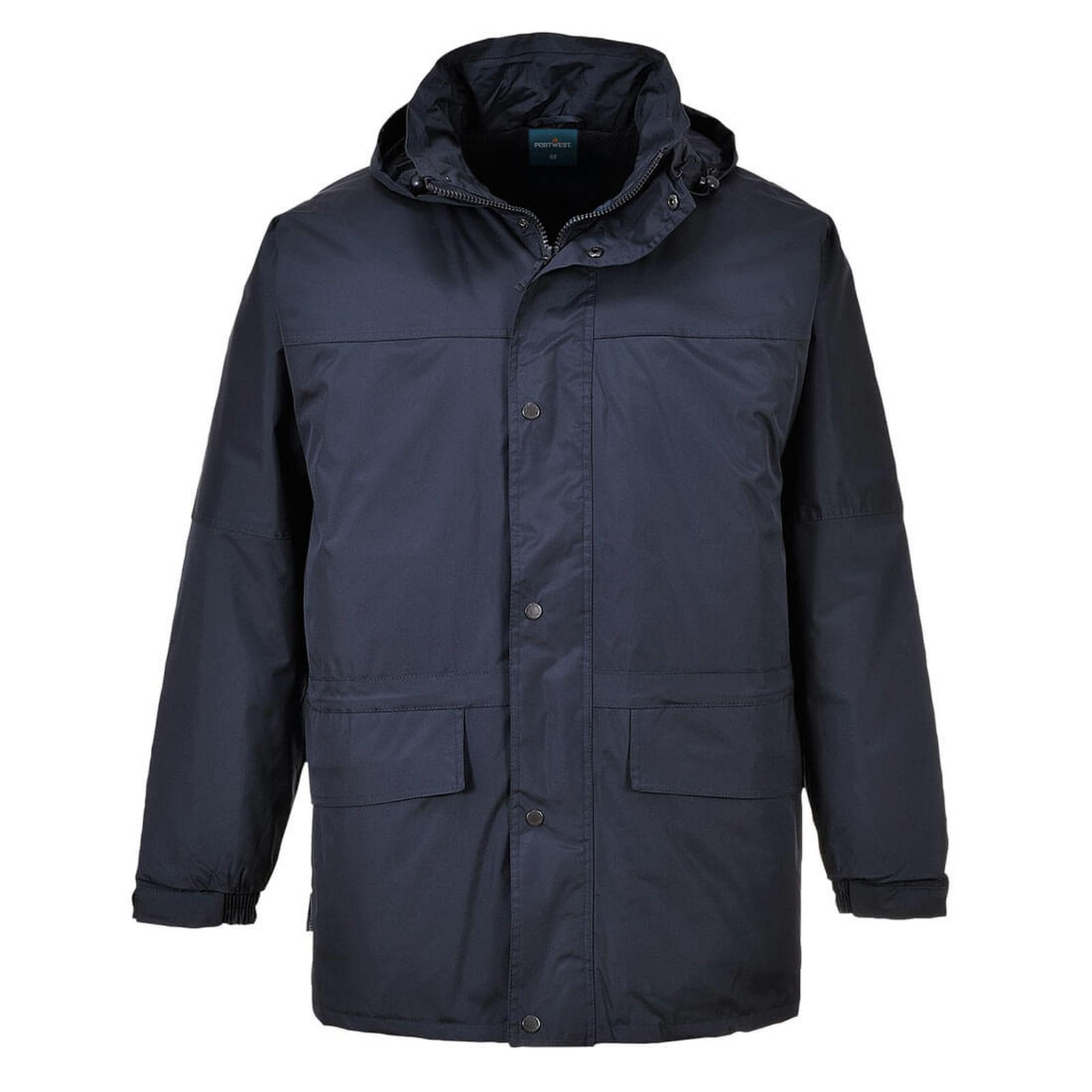 Portwest Gevoerde Regenkleding Bescherming Alle Weersomstandigheden Jack S523 Oban fleece gevoerd waterdicht donker marineblauw(NV)