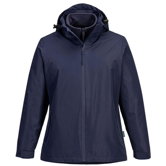 Portwest Dames regenkleding Alle Weersomstandigheden Jack S574 Dames 3-in-1 donker marineblauw(NV)