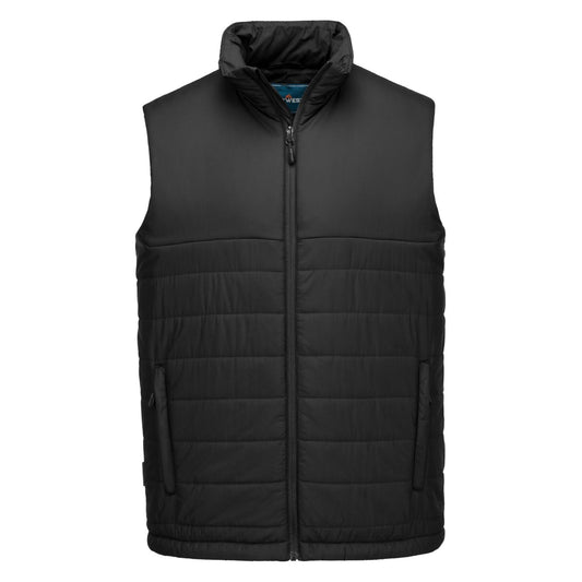 Portwest Klassieke Regenkleding Alle Weersomstandigheden Gilet S606 professioneel gevoerd baffle zwart(BK)