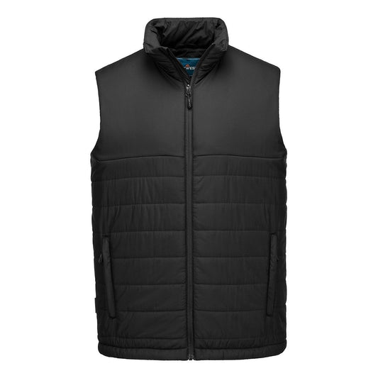 Portwest Klassieke Regenkleding Alle Weersomstandigheden Gilet S606 professioneel gevoerd baffle zwart(BK)