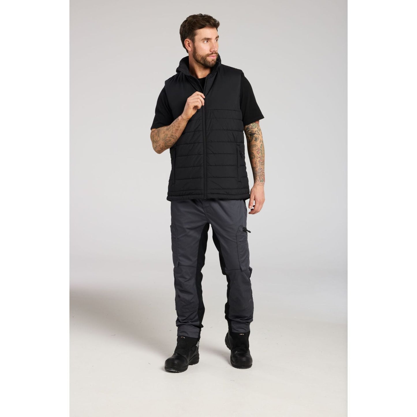 Portwest Klassieke Regenkleding Alle Weersomstandigheden Gilet S606 professioneel gevoerd baffle zwart(BK)