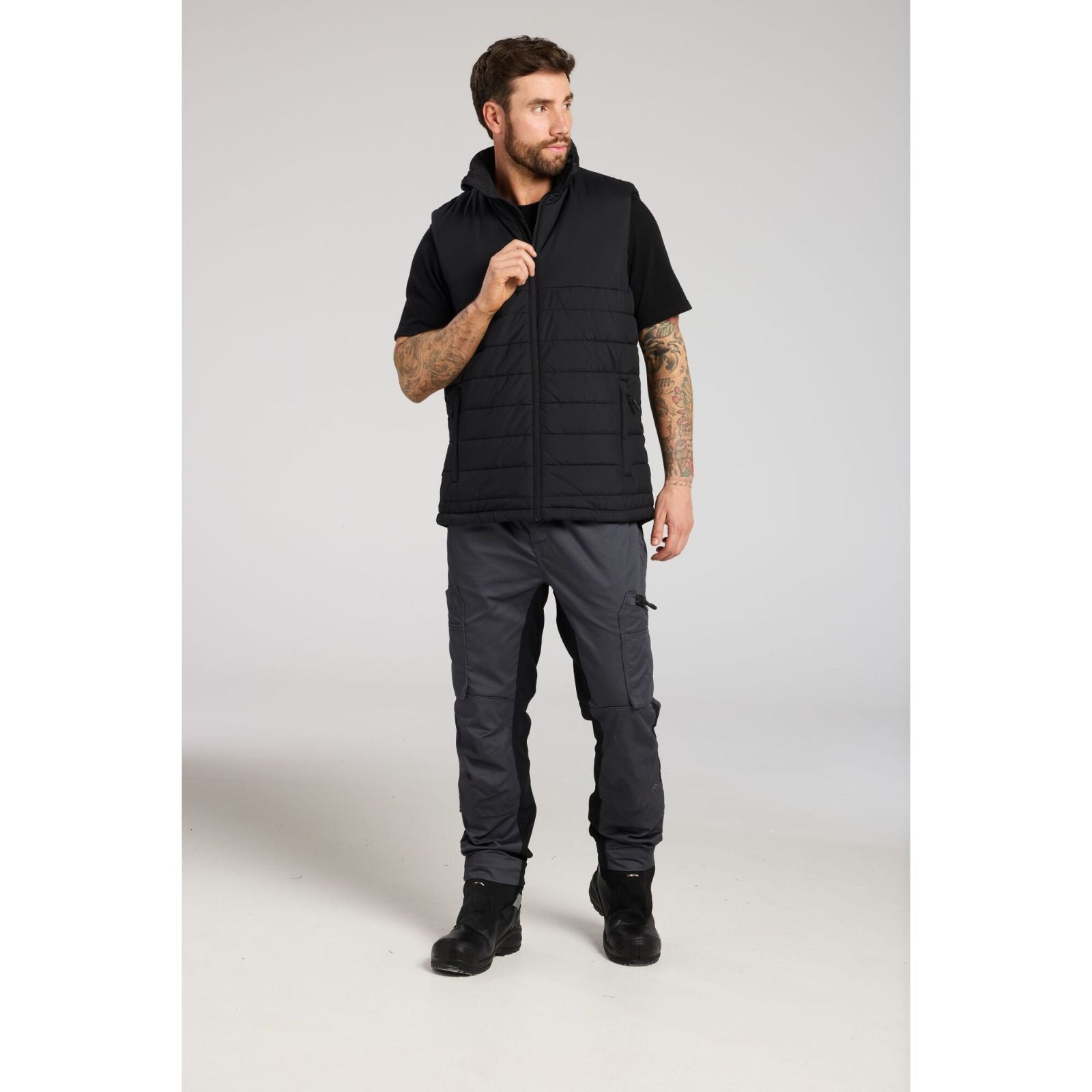 Portwest Klassieke Regenkleding Alle Weersomstandigheden Gilet S606 professioneel gevoerd baffle zwart(BK)