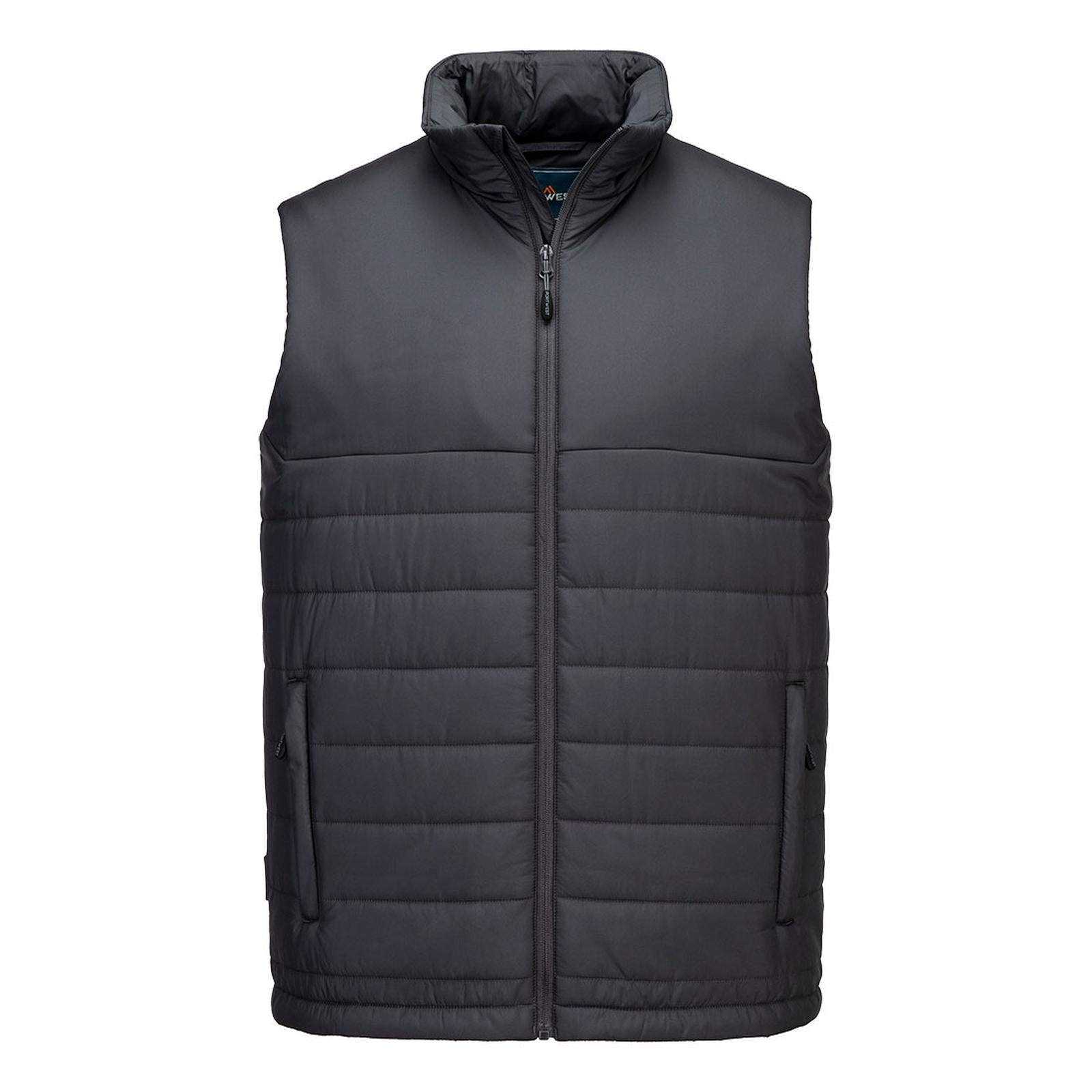 Portwest Klassieke Regenkleding Bescherming Tegen Alle Weersomstandigheden Gilet S606 professioneel gevoerd baffle metaalgrijs(MG)
