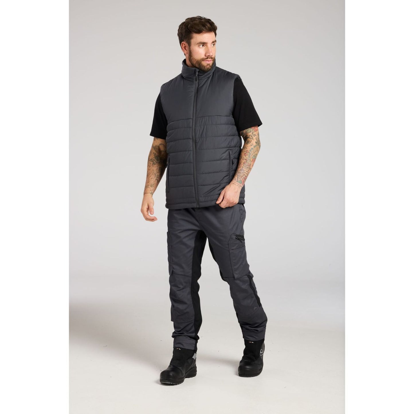 Portwest Klassieke Regenkleding Bescherming Tegen Alle Weersomstandigheden Gilet S606 professioneel gevoerd baffle metaalgrijs(MG)