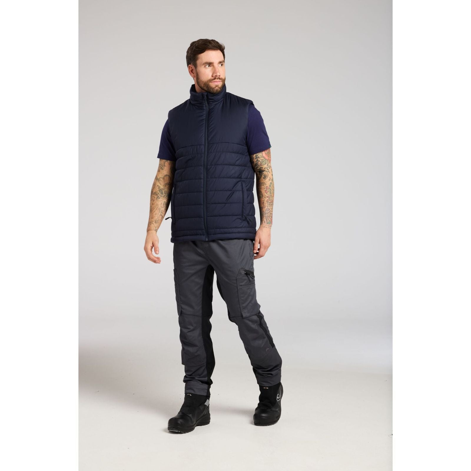 Portwest Klassieke Regenkleding Bescherming Tegen Alle Weersomstandigheden Gilet S606 professioneel gevoerd baffle donker marineblauw(NV)
