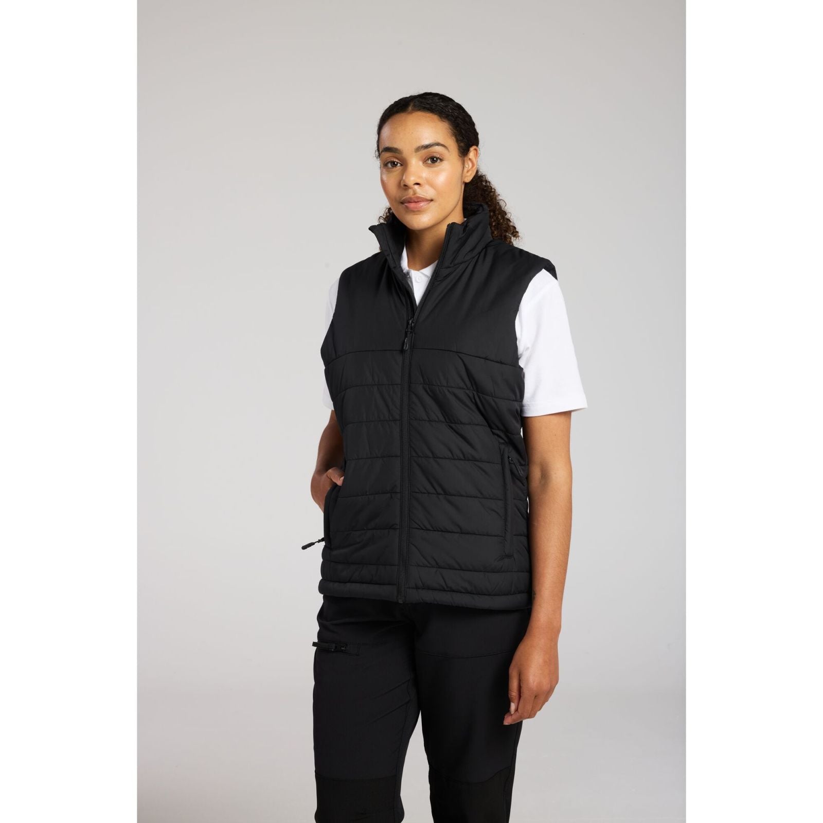 Portwest Dames regenkleding Bescherming Tegen Alle Weersomstandigheden Gilet S607 professioneel dames gevoerd baffle zwart(BK)