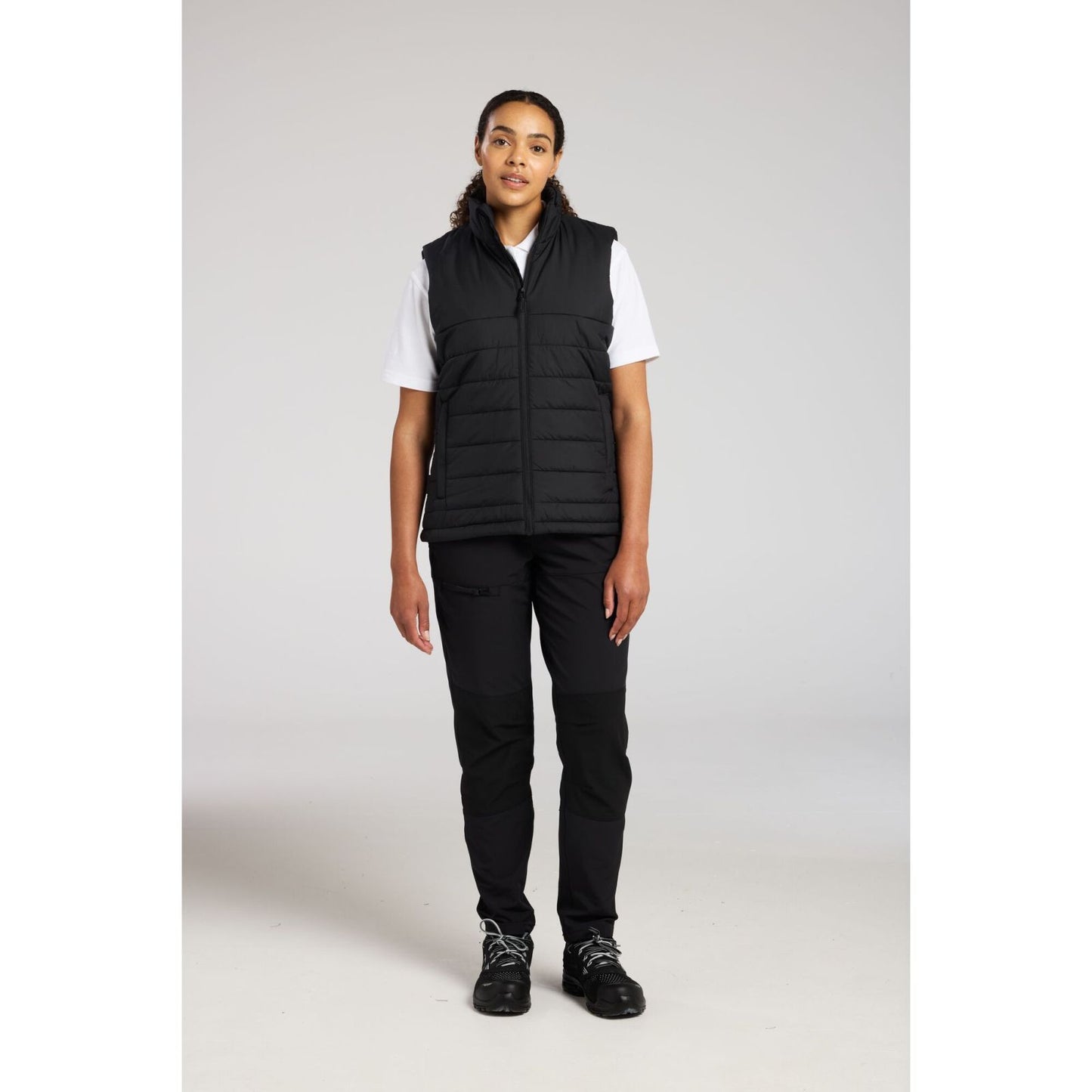 Portwest Dames regenkleding Alle Weersomstandigheden Gilet S607 professioneel dames gevoerd baffle zwart(BK)