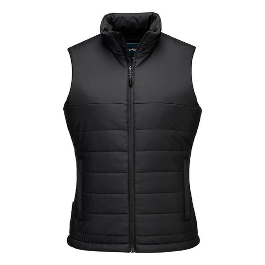Portwest Dames regenkleding Bescherming Tegen Alle Weersomstandigheden Gilet S607 professioneel dames gevoerd baffle zwart(BK)