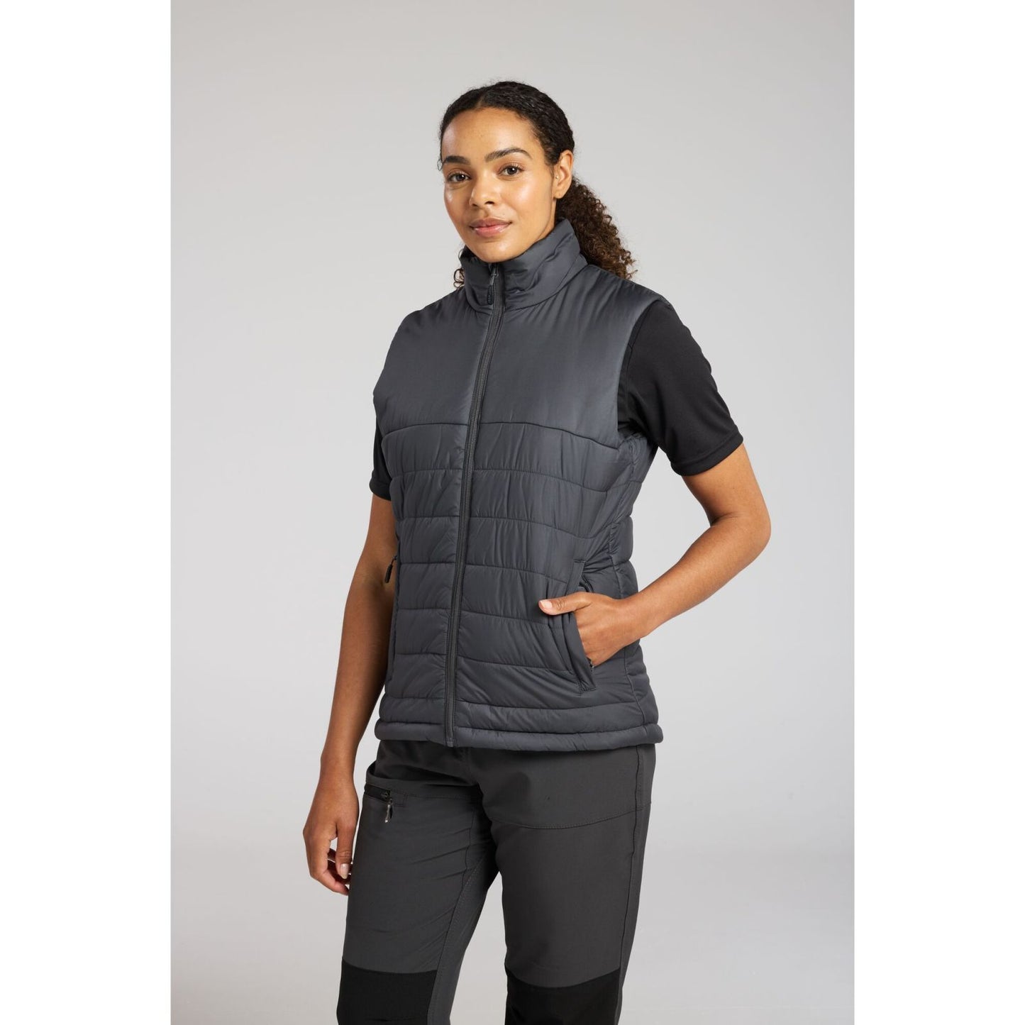 Portwest Dames regenkleding Alle Weersomstandigheden Gilet S607 professioneel dames gevoerd baffle metaalgrijs(MG)