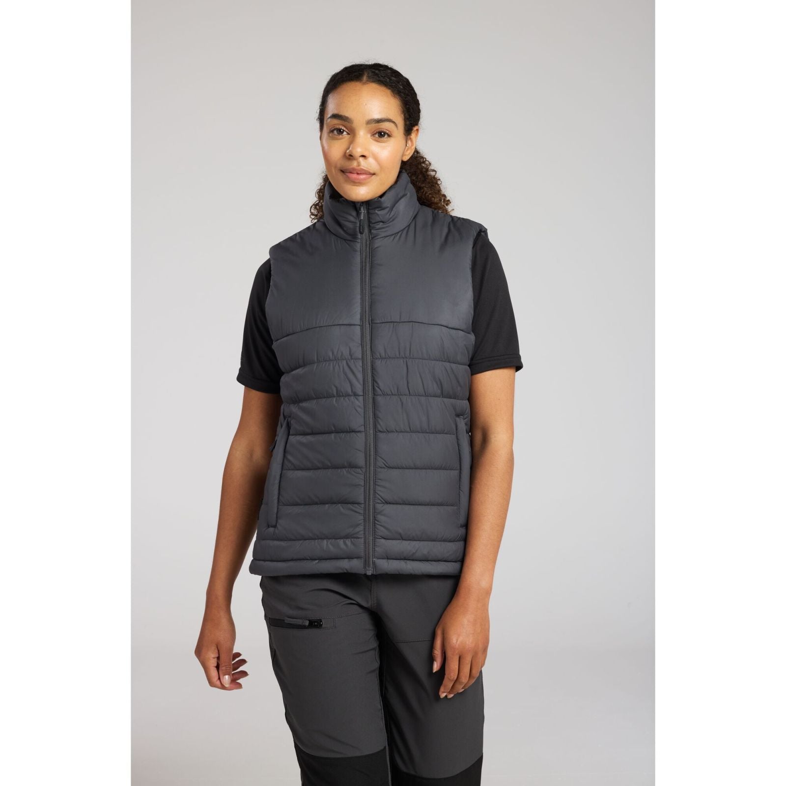 Portwest Dames regenkleding Bescherming Tegen Alle Weersomstandigheden Gilet S607 professioneel dames gevoerd baffle metaalgrijs(MG)
