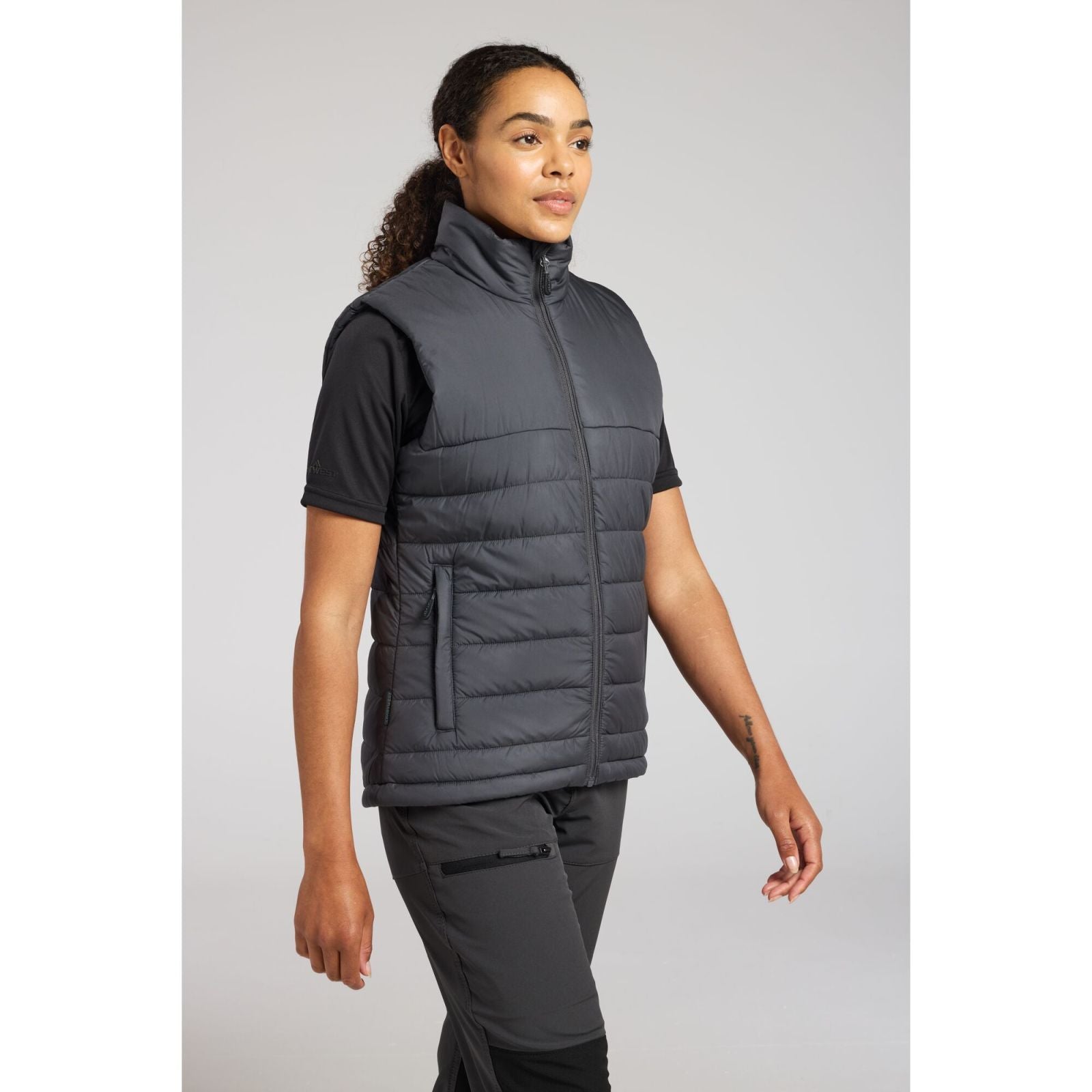 Portwest Dames regenkleding Alle Weersomstandigheden Gilet S607 professioneel dames gevoerd baffle metaalgrijs(MG)
