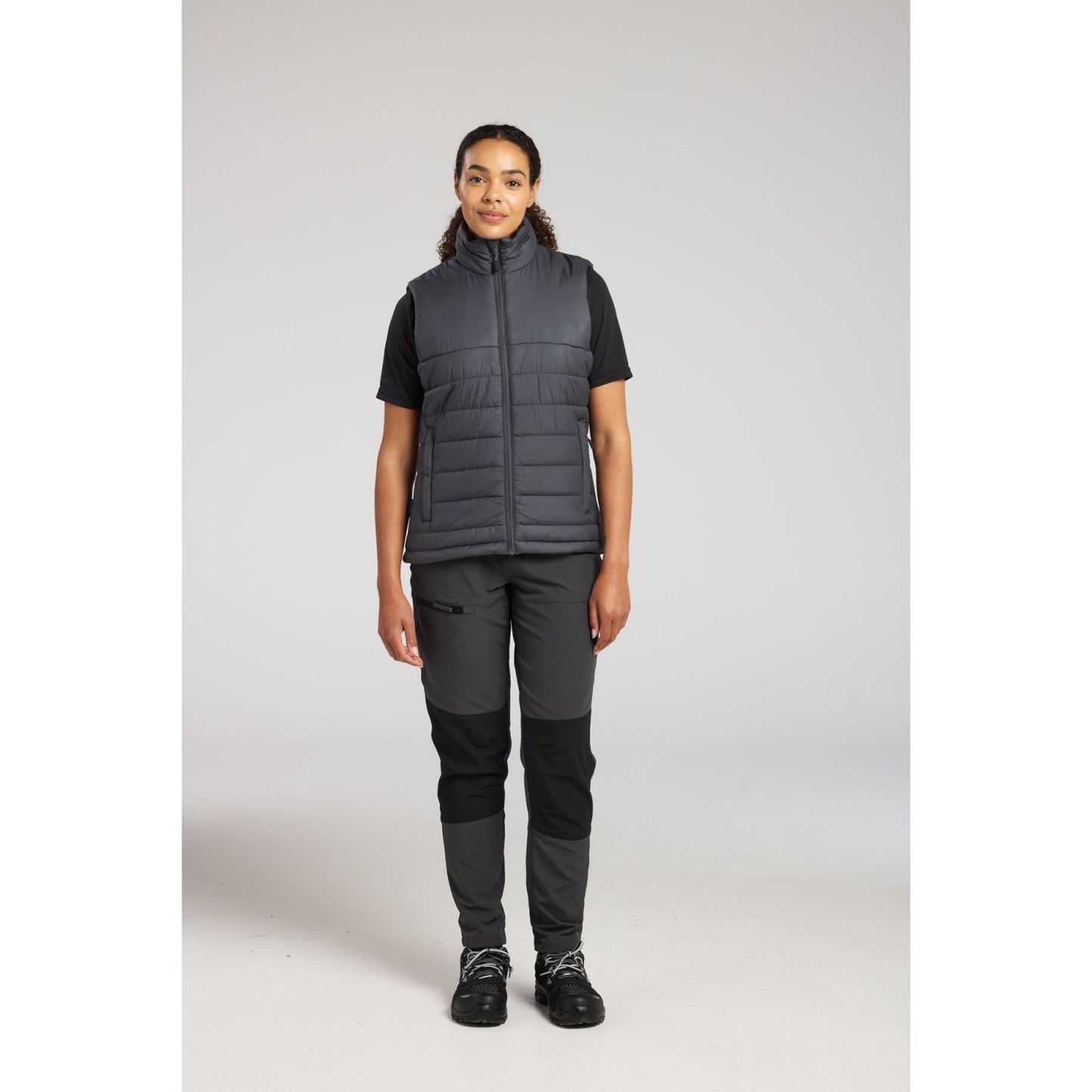 Portwest Dames regenkleding Alle Weersomstandigheden Gilet S607 professioneel dames gevoerd baffle metaalgrijs(MG)