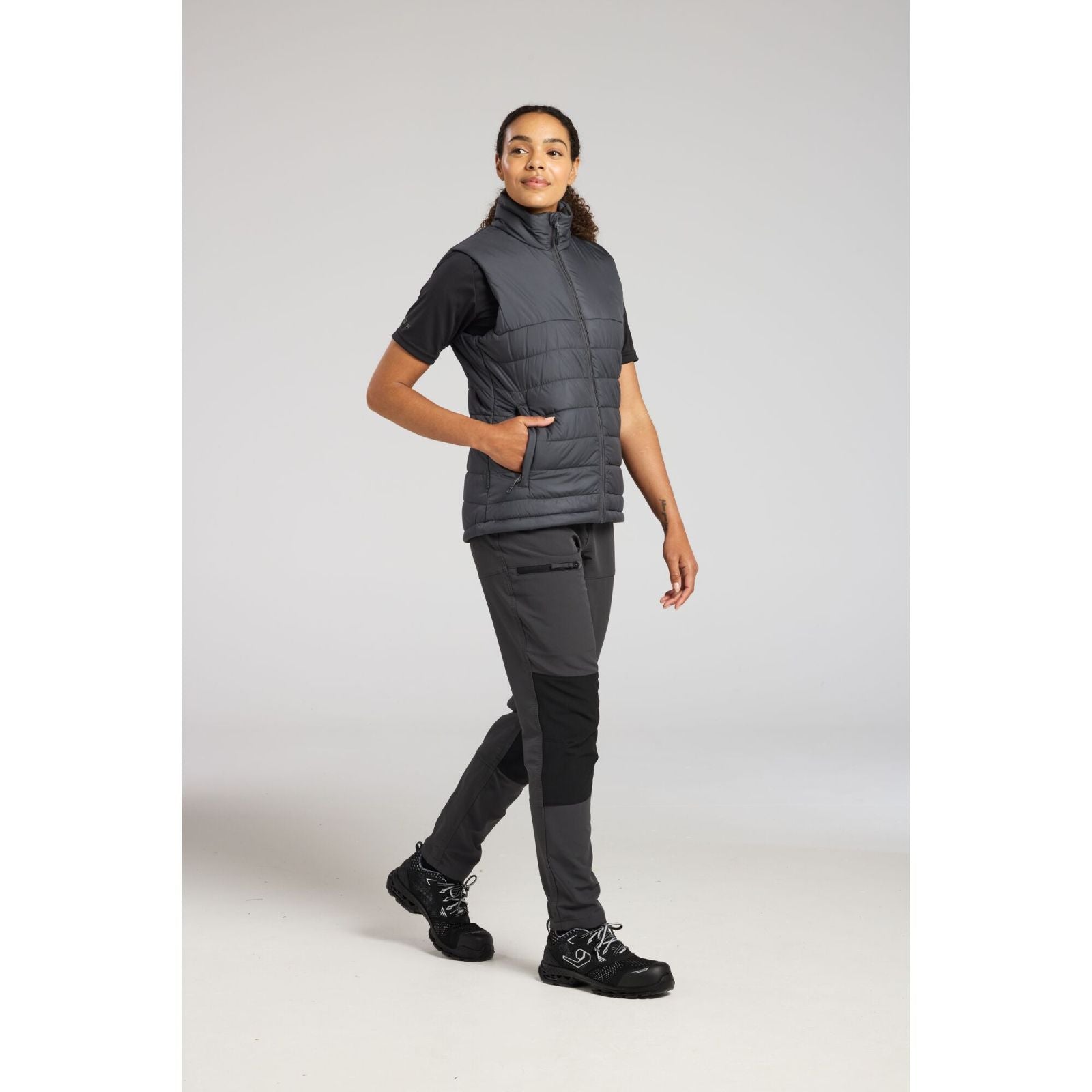 Portwest Dames regenkleding Alle Weersomstandigheden Gilet S607 professioneel dames gevoerd baffle metaalgrijs(MG)