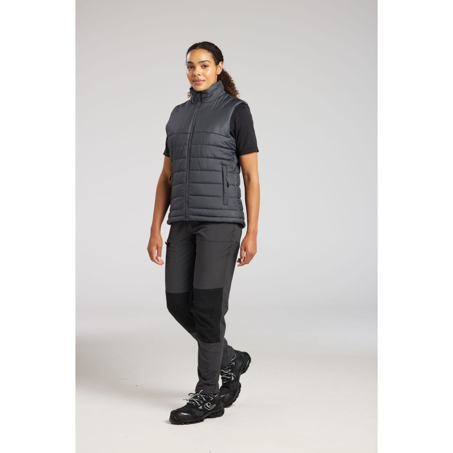 Portwest Dames regenkleding Alle Weersomstandigheden Gilet S607 professioneel dames gevoerd baffle metaalgrijs(MG)