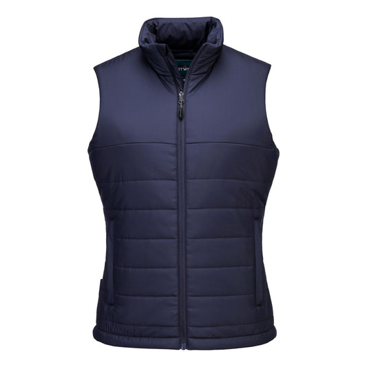 Portwest Dames regenkleding Alle Weersomstandigheden Gilet S607 professioneel dames gevoerd baffle marineblauw(NV)