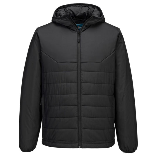 Portwest Klassieke Regenkleding Alle Weersomstandigheden Jassen S608 professioneel capuchon gevoerd baffle zwart(BK)