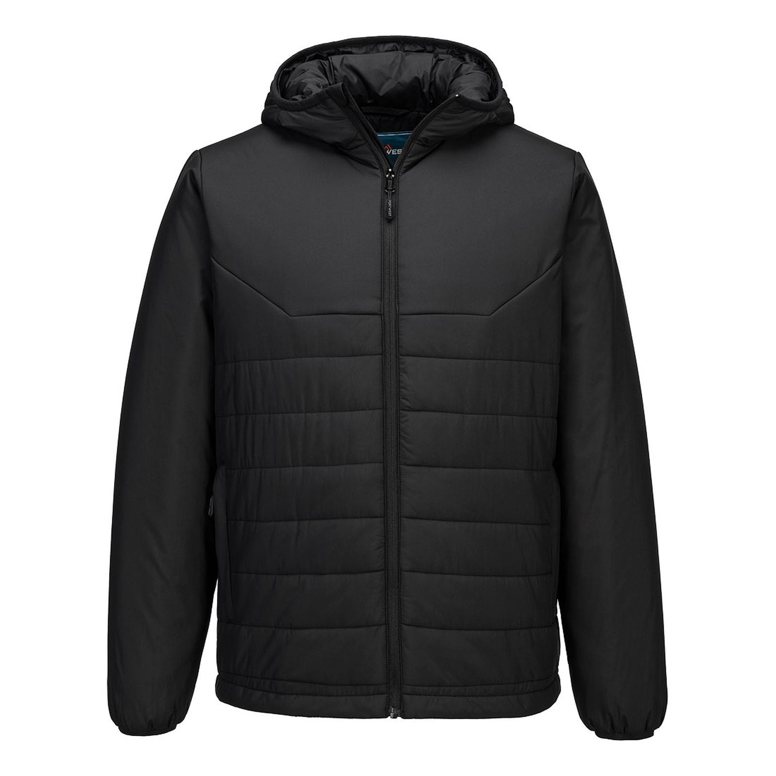 Portwest Klassieke Regenkleding Bescherming Tegen Alle Weersomstandigheden Jassen S608 professioneel capuchon gevoerd baffle zwart(BK)