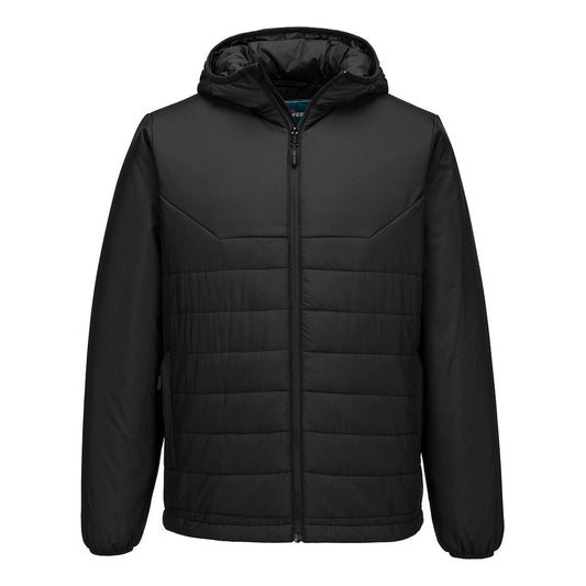 Portwest Klassieke Regenkleding Bescherming Tegen Alle Weersomstandigheden Jassen S608 professioneel capuchon gevoerd baffle zwart(BK)