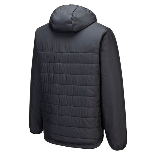 Portwest Klassieke Regenkleding Bescherming Tegen Alle Weersomstandigheden Jassen S608 professioneel capuchon gevoerd baffle metaalgrijs(MG)