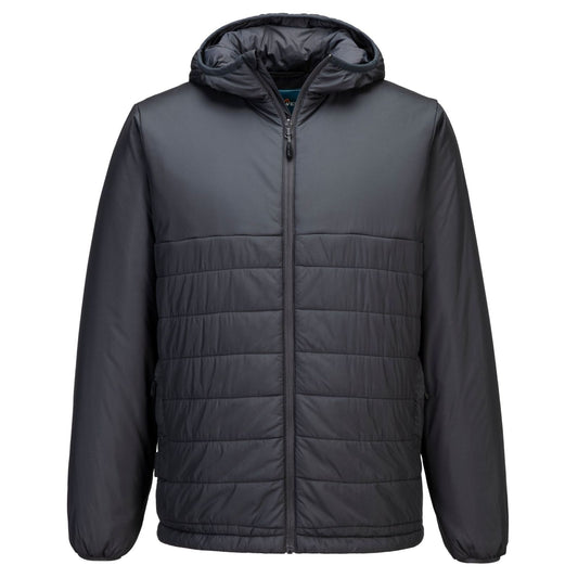 Portwest Klassieke Regenkleding Alle Weersomstandigheden Jassen S608 professioneel capuchon gevoerd baffle metaalgrijs(MG)