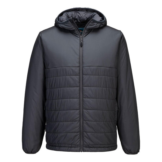 Portwest Klassieke Regenkleding Bescherming Tegen Alle Weersomstandigheden Jassen S608 professioneel capuchon gevoerd baffle metaalgrijs(MG)