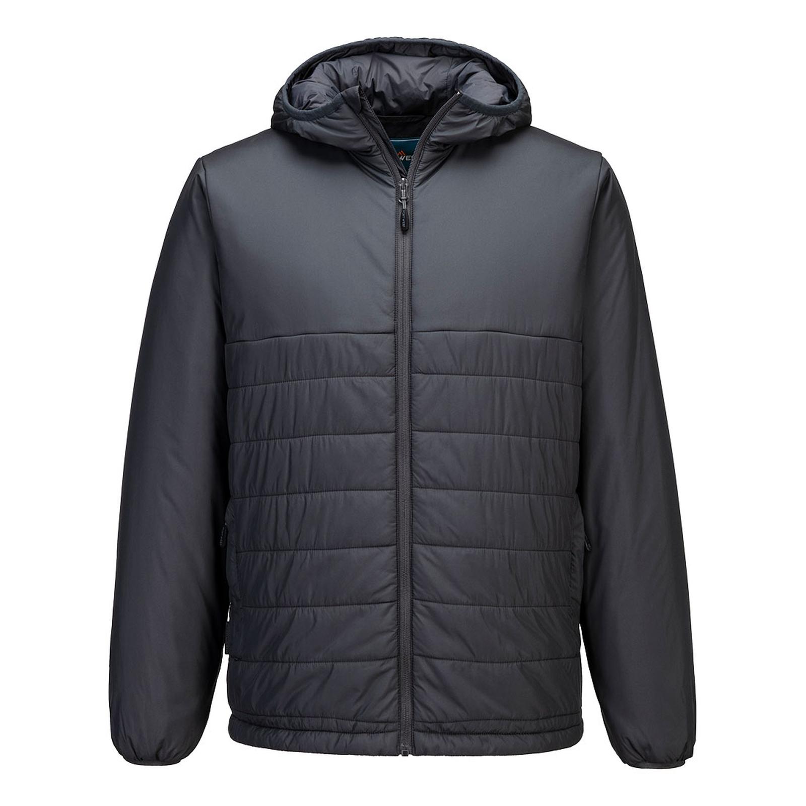 Portwest Klassieke Regenkleding Bescherming Tegen Alle Weersomstandigheden Jassen S608 professioneel capuchon gevoerd baffle metaalgrijs(MG)
