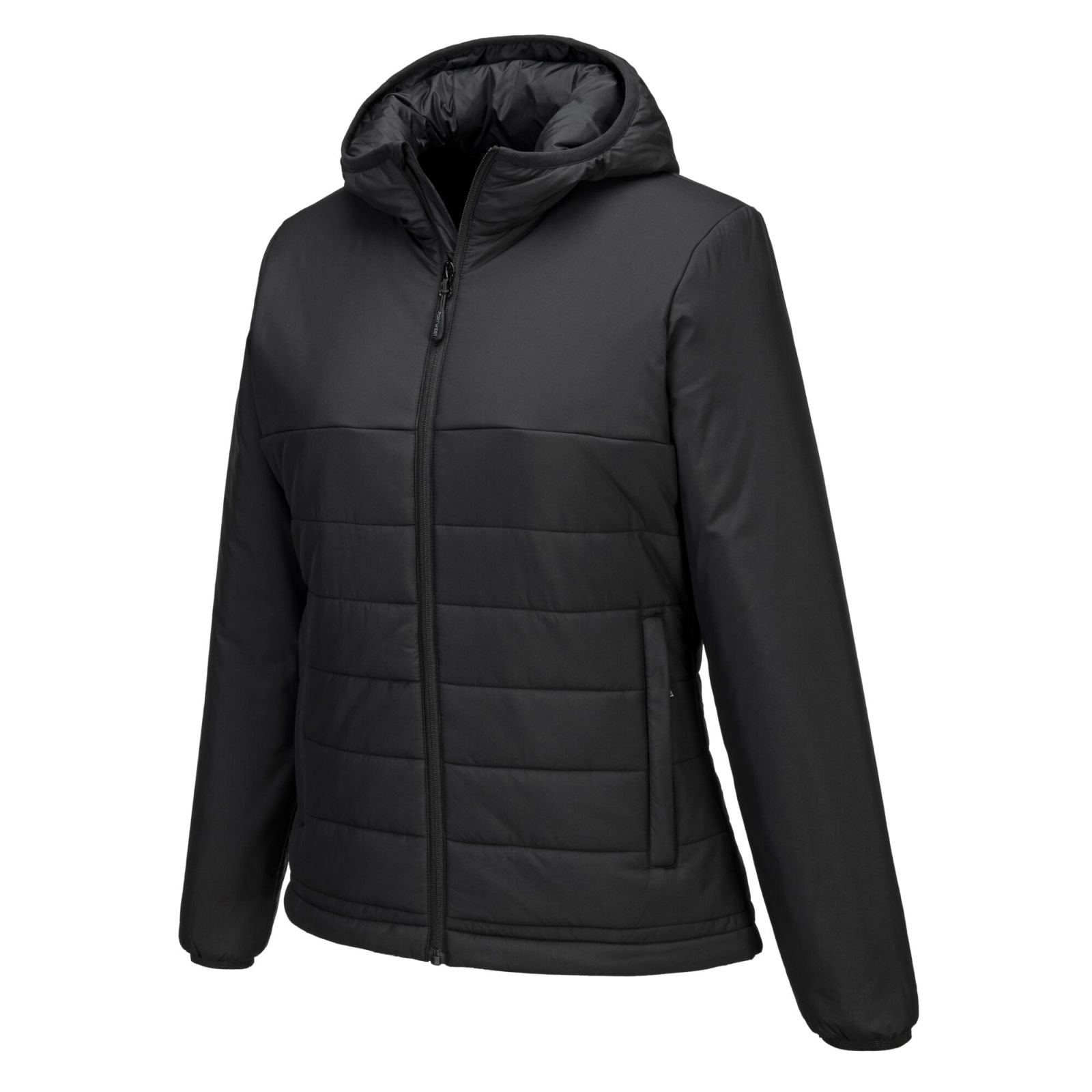 Portwest Dames regenkleding Bescherming Tegen Alle Weersomstandigheden Jas S613 professioneel dames capuchon gevoerd baffle zwart(BK)