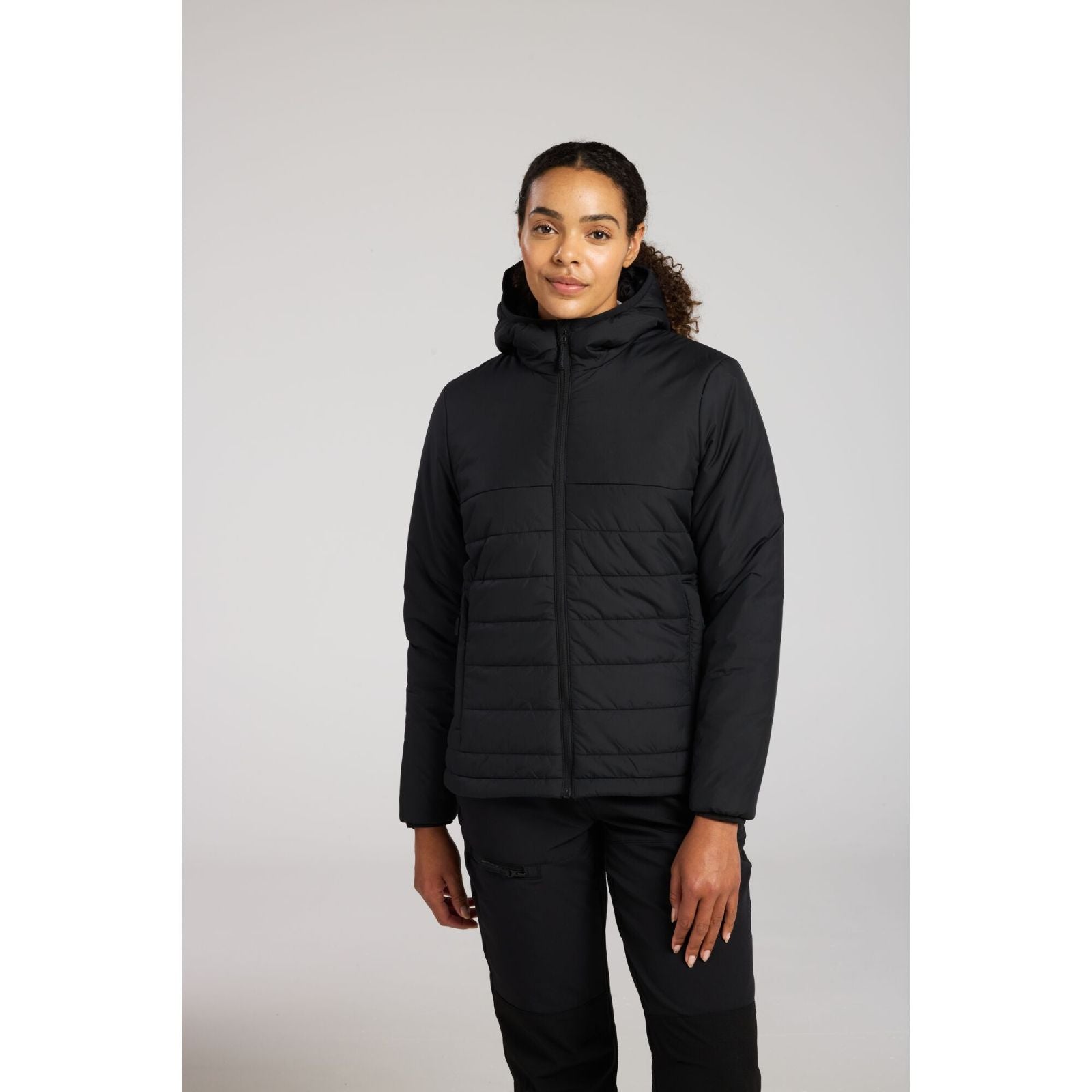 Portwest Dames regenkleding Bescherming Tegen Alle Weersomstandigheden Jas S613 professioneel dames capuchon gevoerd baffle zwart(BK)