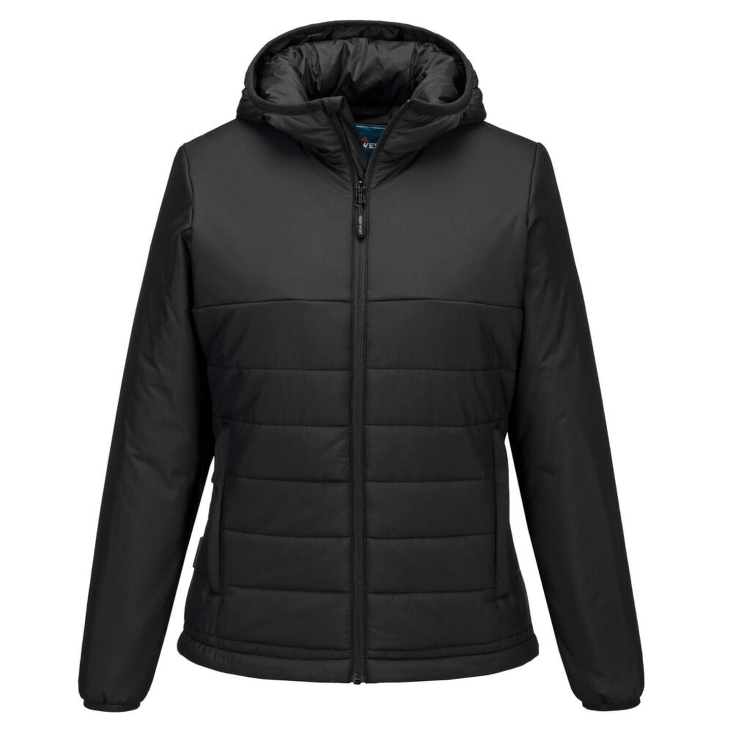 Portwest Dames regenkleding Bescherming Tegen Alle Weersomstandigheden Jas S613 professioneel dames capuchon gevoerd baffle zwart(BK)