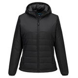 Portwest Dames regenkleding Bescherming Tegen Alle Weersomstandigheden Jas S613 professioneel dames capuchon gevoerd baffle zwart(BK)