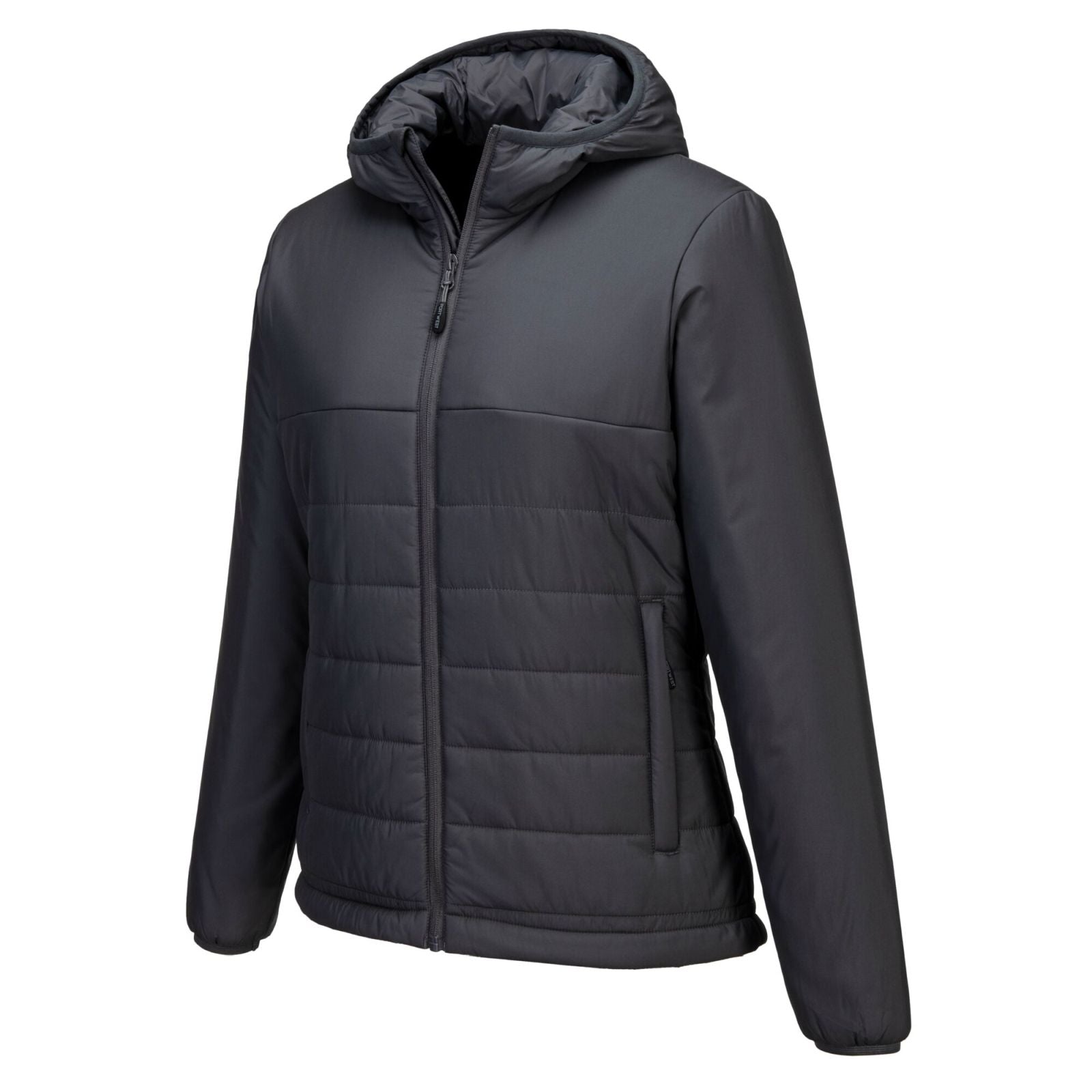Portwest Dames regenkleding Bescherming Tegen Alle Weersomstandigheden Jas S613 professioneel dames capuchon gevoerd baffle metaalgrijs(MG)