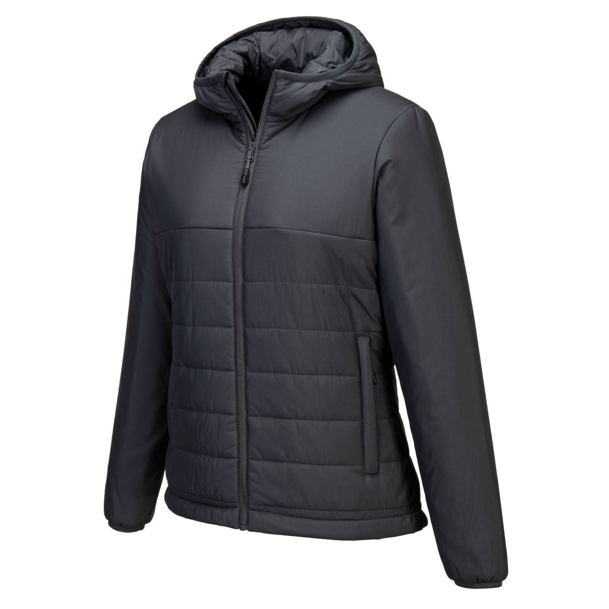 Portwest Dames regenkleding Bescherming Tegen Alle Weersomstandigheden Jas S613 professioneel dames capuchon gevoerd baffle metaalgrijs(MG)