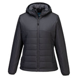 Portwest Dames regenkleding Alle Weersomstandigheden Jas S613 professioneel dames capuchon gevoerd baffle metaalgrijs(MG)