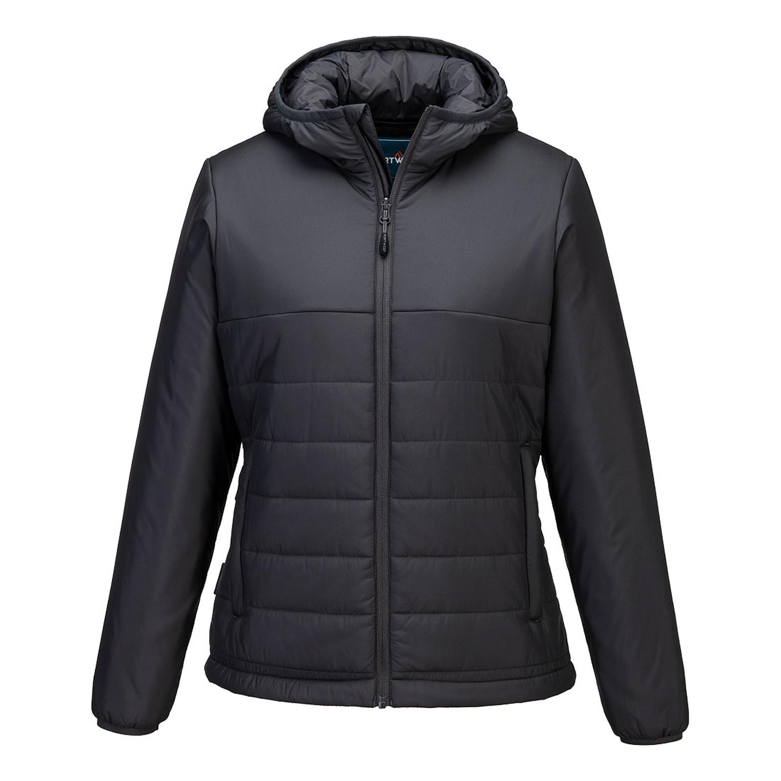 Portwest Dames regenkleding Bescherming Tegen Alle Weersomstandigheden Jas S613 professioneel dames capuchon gevoerd baffle metaalgrijs(MG)