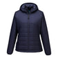 Portwest Dames regenkleding Alle Weersomstandigheden Jas S613 professioneel dames capuchon gevoerd baffle donker marineblauw(NV)
