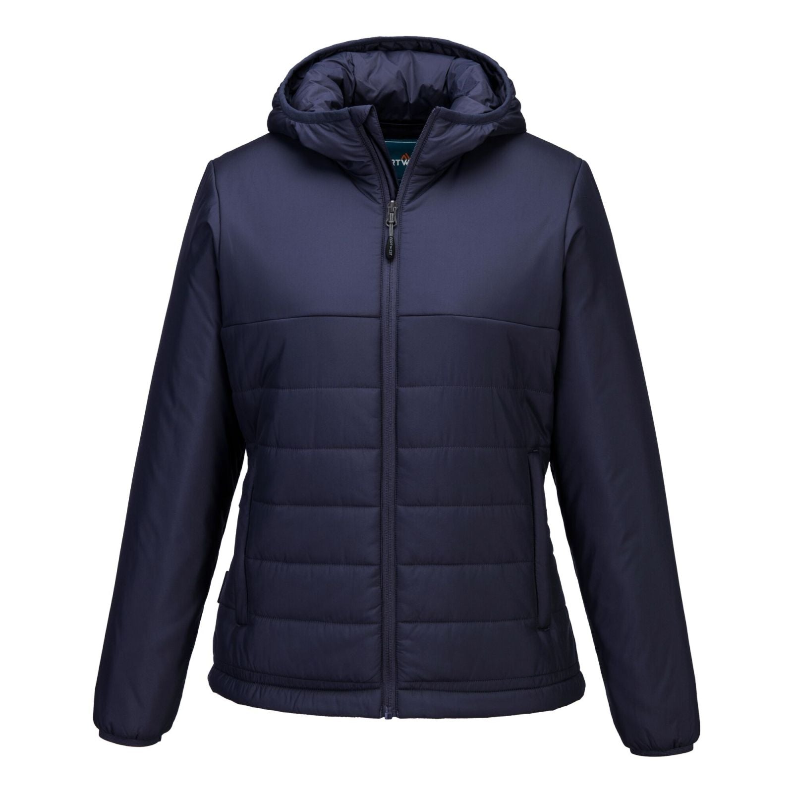 Portwest Dames regenkleding Alle Weersomstandigheden Jas S613 professioneel dames capuchon gevoerd baffle donker marineblauw(NV)