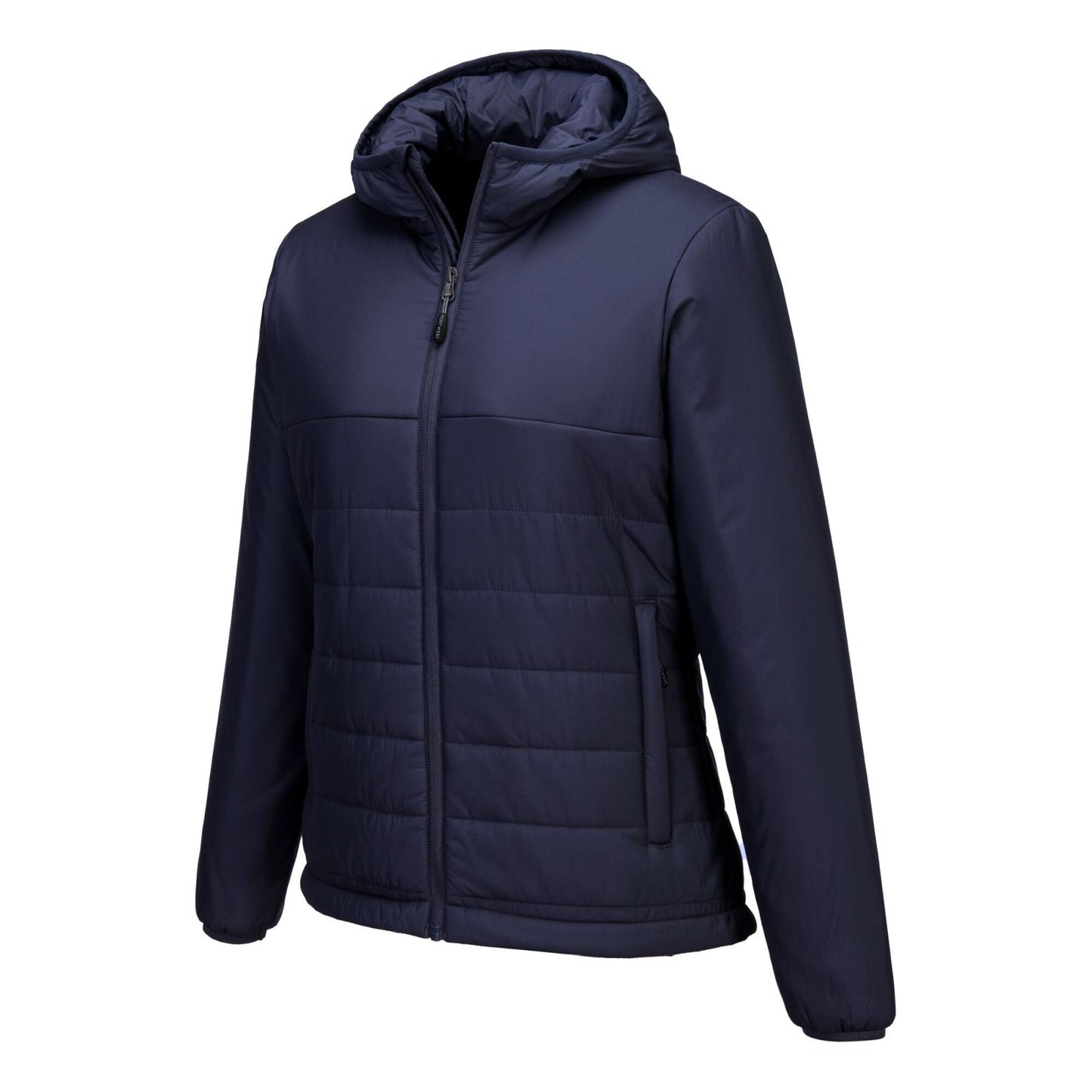 Portwest Dames regenkleding Alle Weersomstandigheden Jas S613 professioneel dames capuchon gevoerd baffle marineblauw(NV)