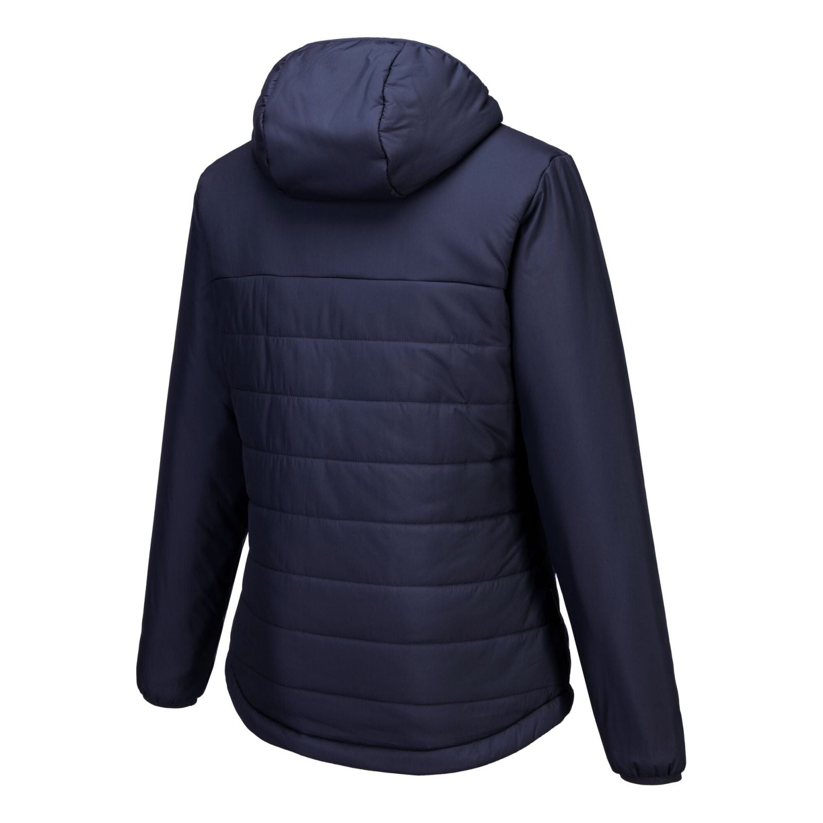 Portwest Dames regenkleding Alle Weersomstandigheden Jas S613 professioneel dames capuchon gevoerd baffle marineblauw(NV)